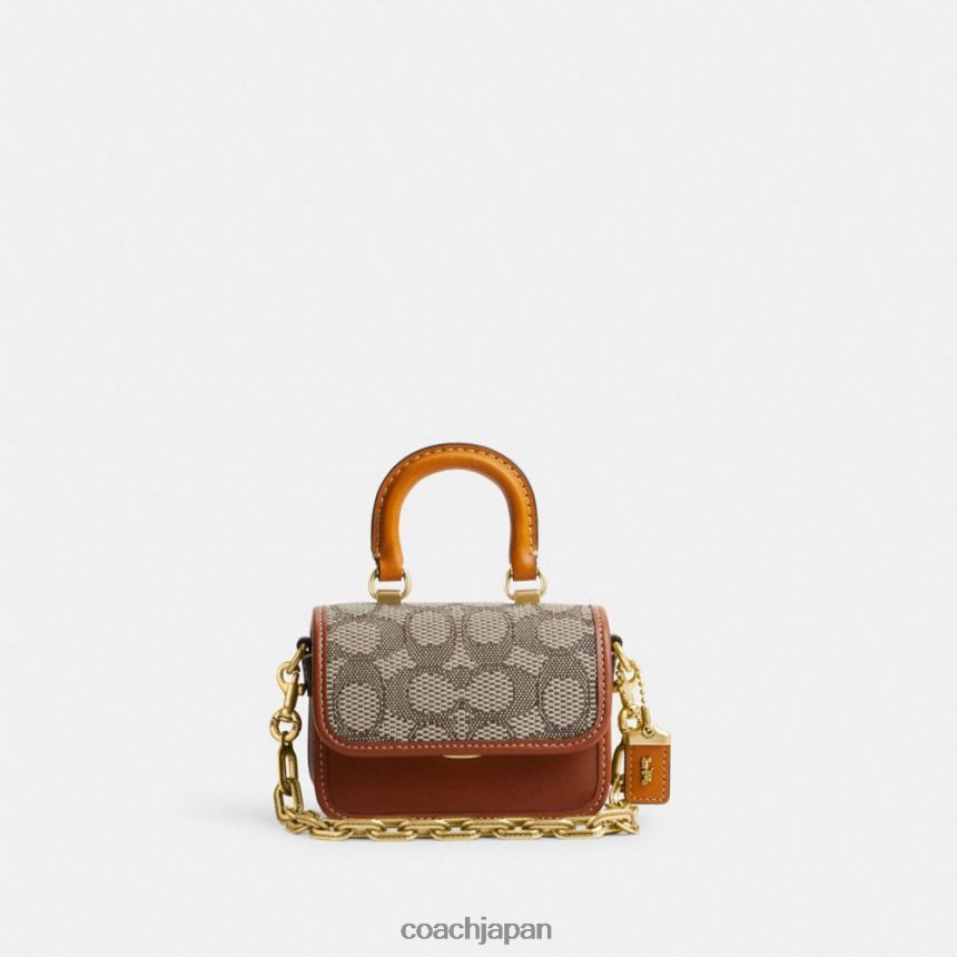 Coach 女性 シグネチャーテキスタイルジャカード製ローグトップハンドル 12 B4/ココアバーニッシュAMB TZL40290