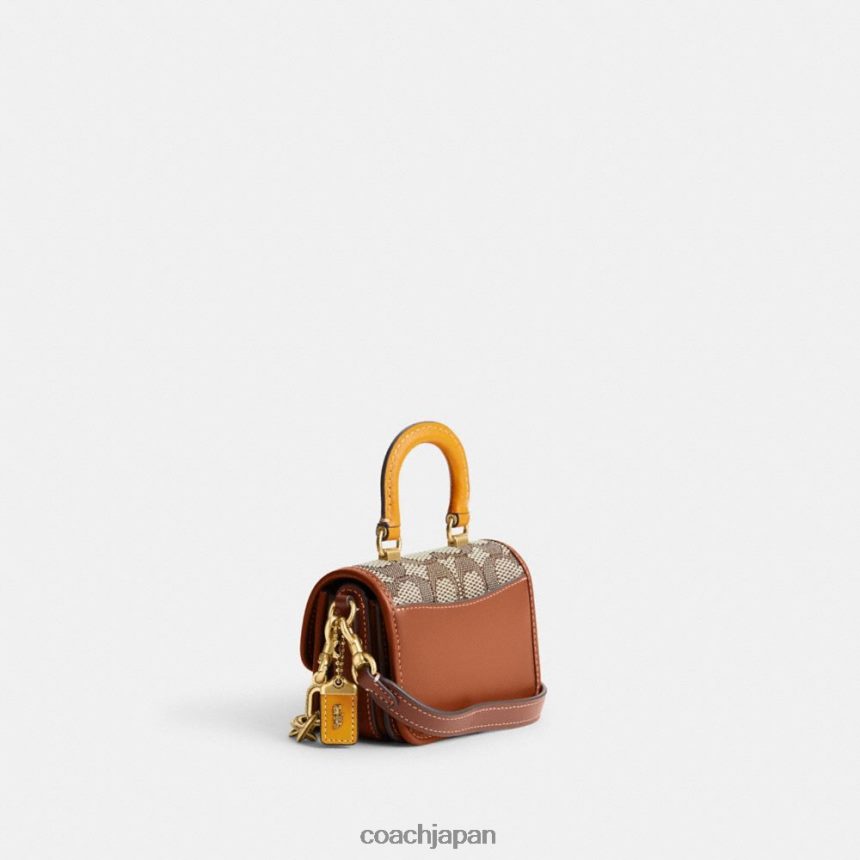 Coach 女性 シグネチャーテキスタイルジャカード製ローグトップハンドル 12 B4/ココアバーニッシュAMB TZL40290