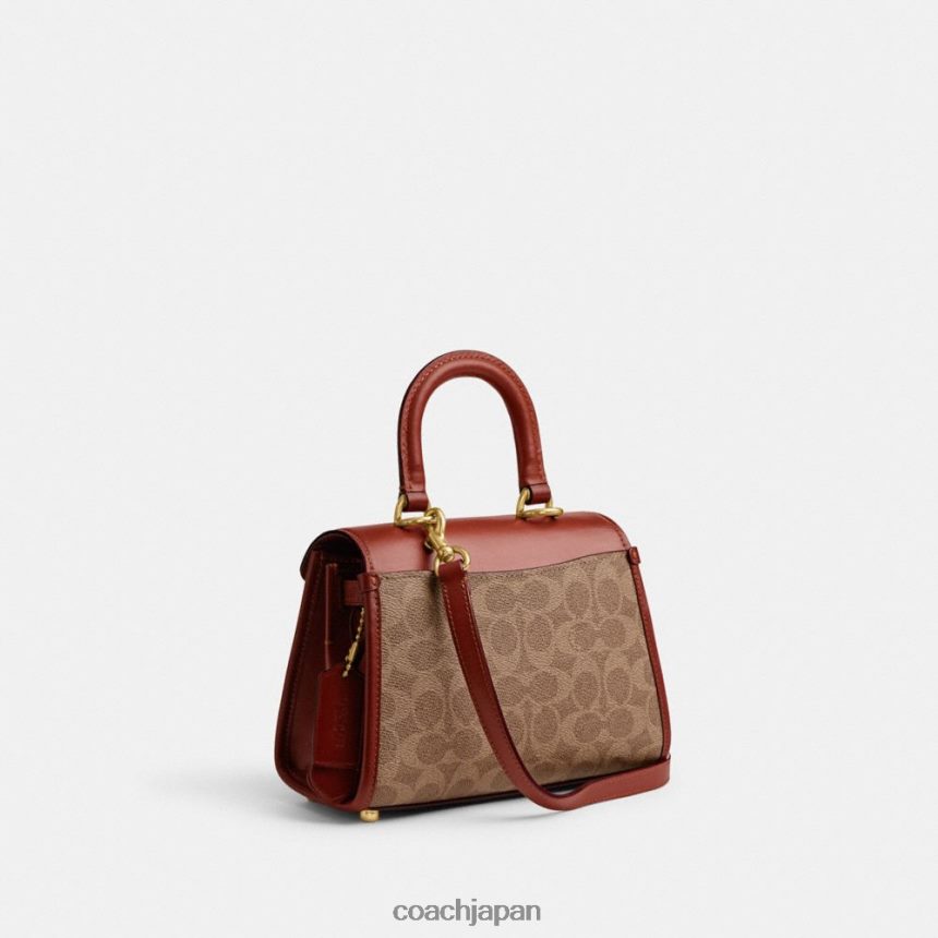 Coach 女性 サミー トップハンドル 21 シグネチャー キャンバス b4/黄褐色錆び TZL402246