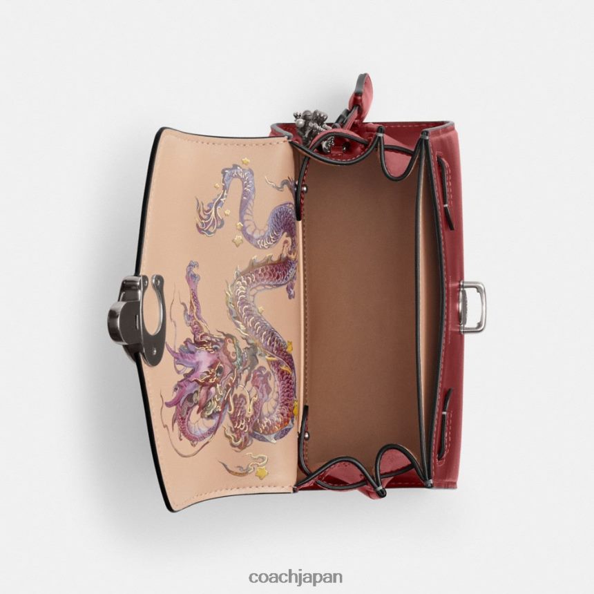 Coach 女性 新年サミートップハンドル 21 ドラゴン付き lh/ルビーレッド TZL402201