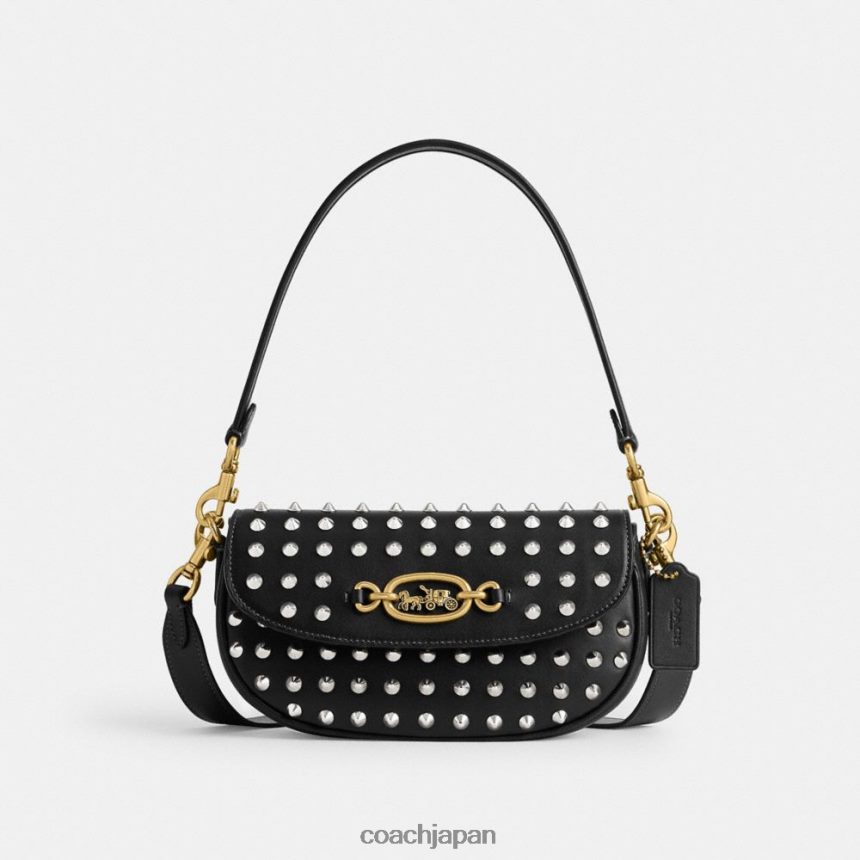 Coach 女性 ハーレー ショルダーバッグ 23 スタッズ付き b4/黒 TZL40231