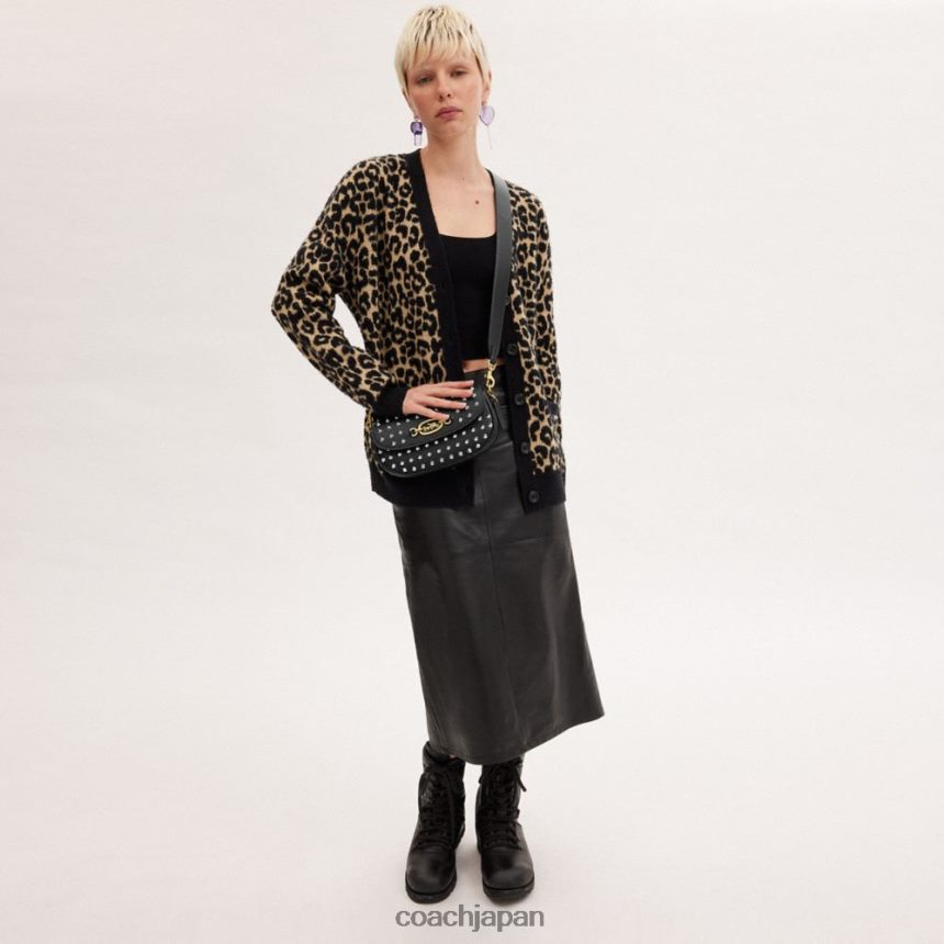 Coach 女性 ハーレー ショルダーバッグ 23 スタッズ付き b4/黒 TZL40231