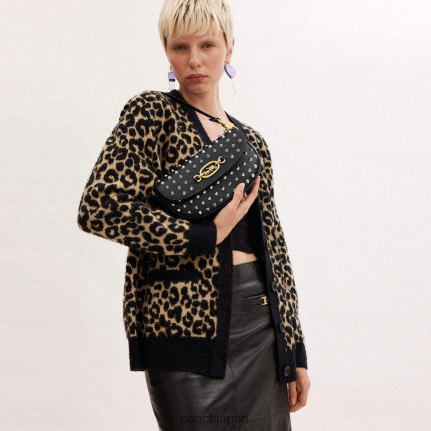 Coach 女性 ハーレー ショルダーバッグ 23 スタッズ付き b4/黒 TZL40231