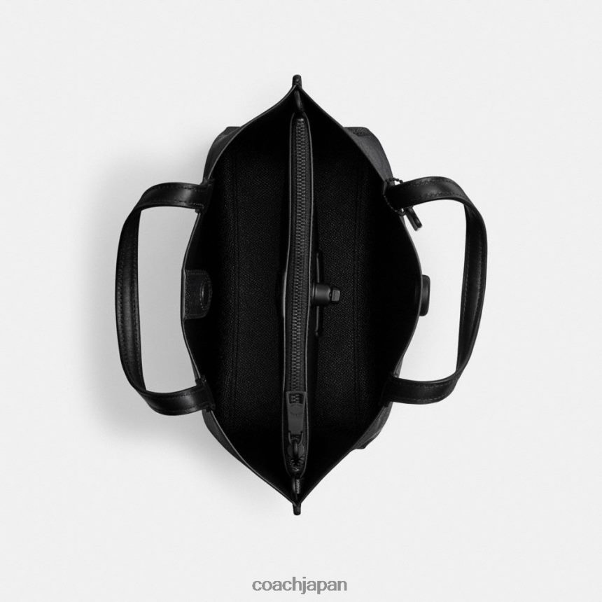 Coach 女性 ウィロー トート 24 シグネチャー キャンバス MW/チャコール/ブラック TZL402285