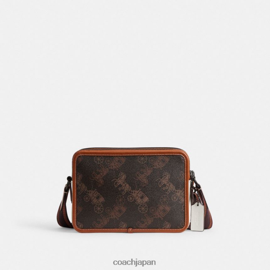Coach 男性 チャーター クロスボディ 24 大きな馬車のプリント トリュフ/バーニッシュアンバー TZL402655