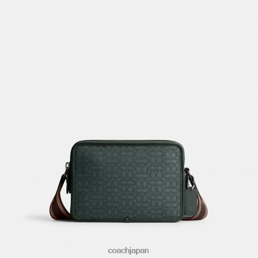 Coach 男性 チャーター クロスボディ 24 (マイクロ シグネチャー ジャカード) アマゾングリーン TZL402662