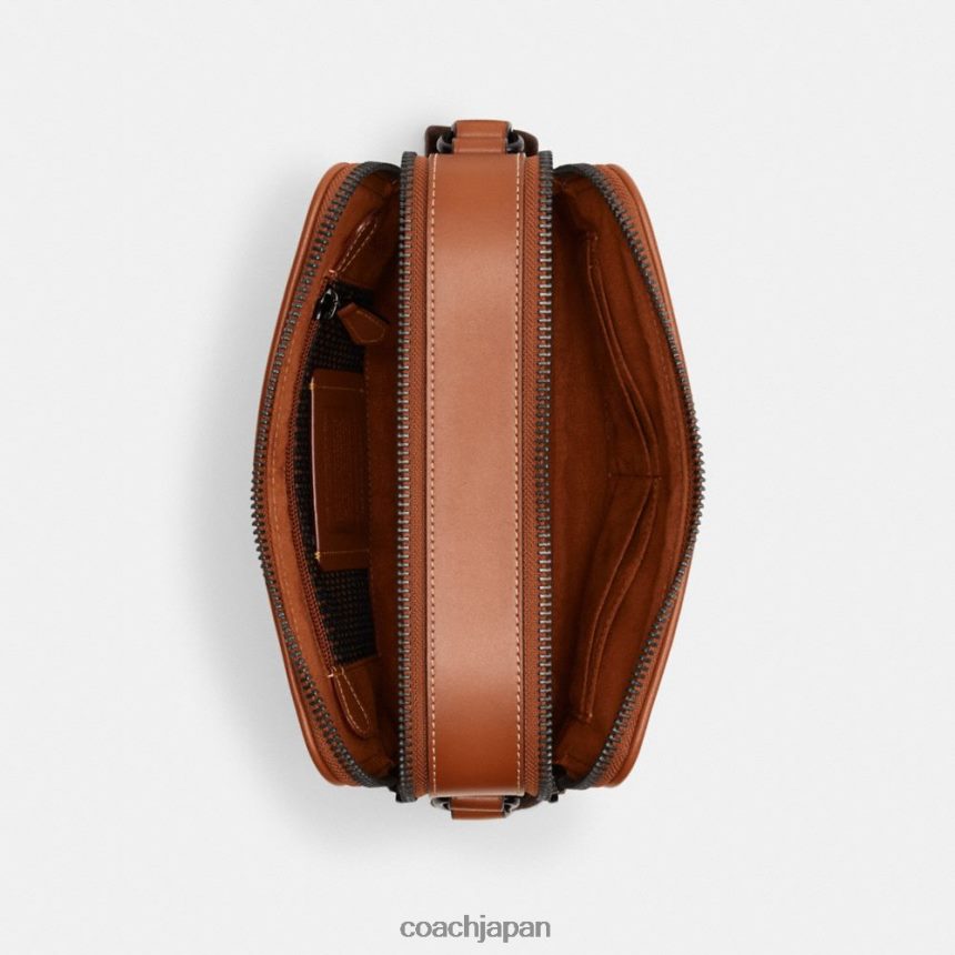 Coach 男性 チャーター クロスボディ 24 (マイクロ シグネチャー ジャカード) ココア/バーニッシュアンバー TZL402663