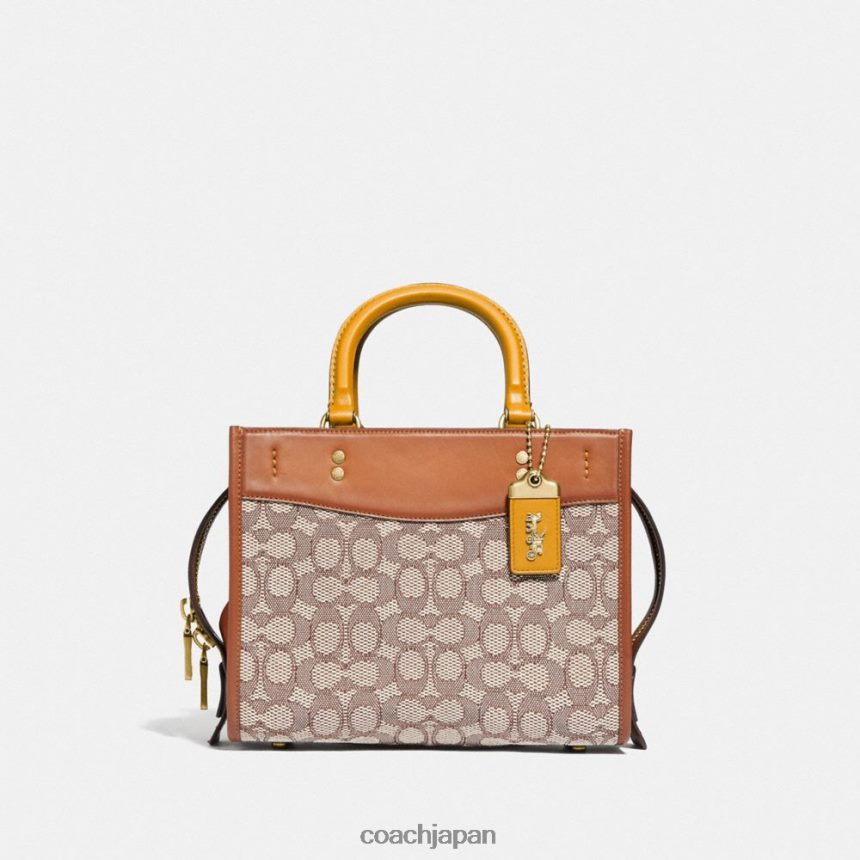 Coach 女性 シグネチャーテキスタイルジャカード製ローグ 25 B4/ココアバーニッシュAMB TZL40295