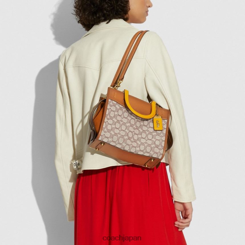 Coach 女性 シグネチャーテキスタイルジャカード製ローグ 25 B4/ココアバーニッシュAMB TZL40295