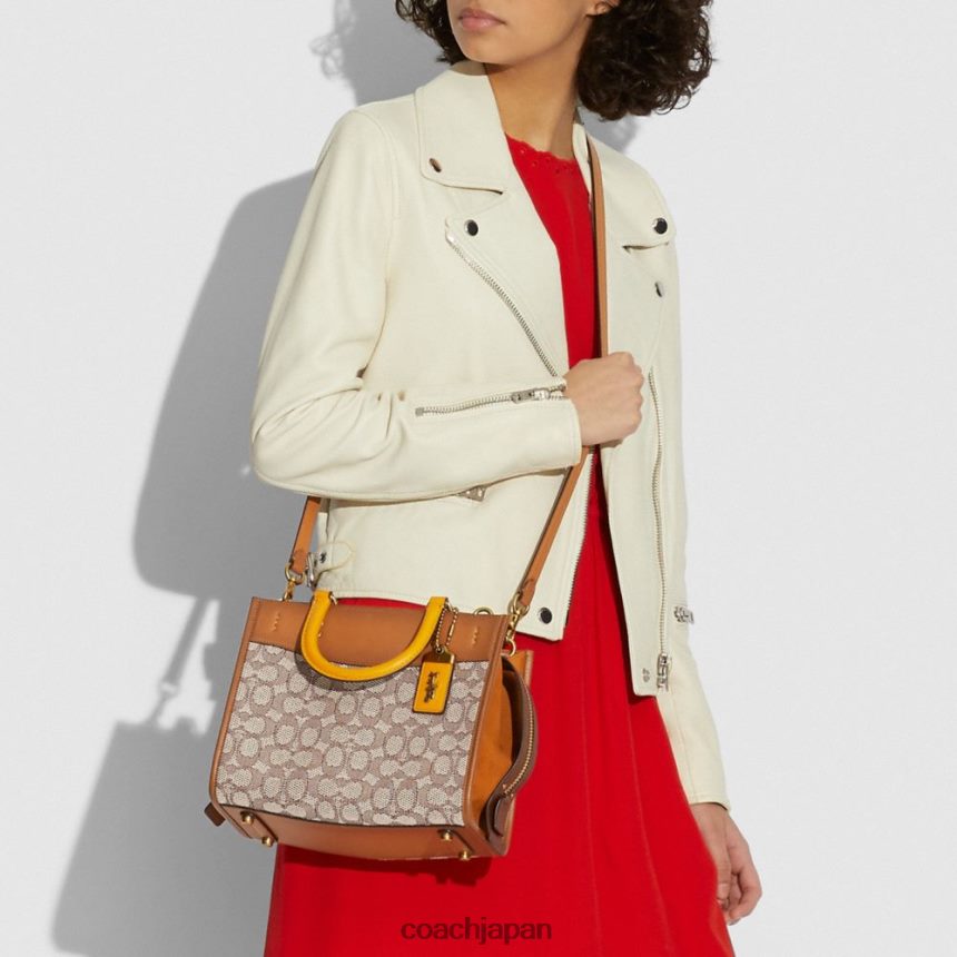 Coach 女性 シグネチャーテキスタイルジャカード製ローグ 25 B4/ココアバーニッシュAMB TZL40295