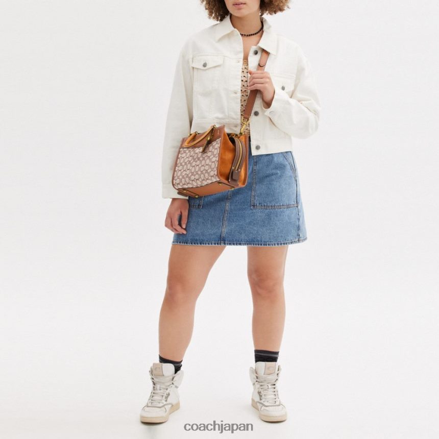 Coach 女性 シグネチャーテキスタイルジャカード製ローグ 25 B4/ココアバーニッシュAMB TZL40295