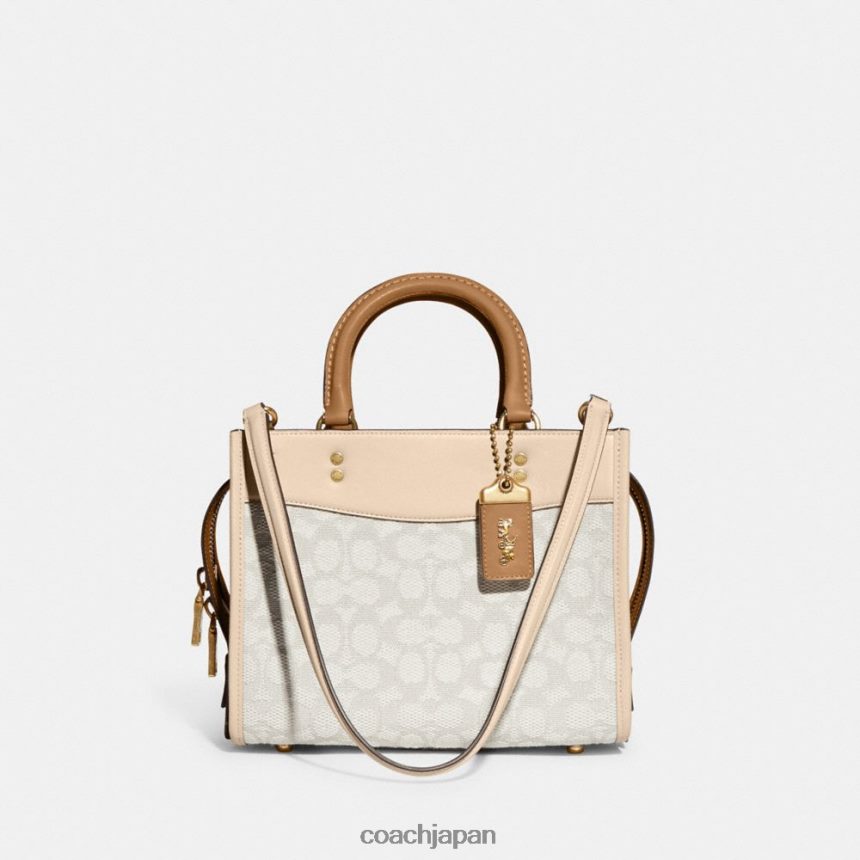 Coach 女性 シグネチャーテキスタイルジャカード製ローグ 25 b4/チョークアイボリーマルチ TZL40279