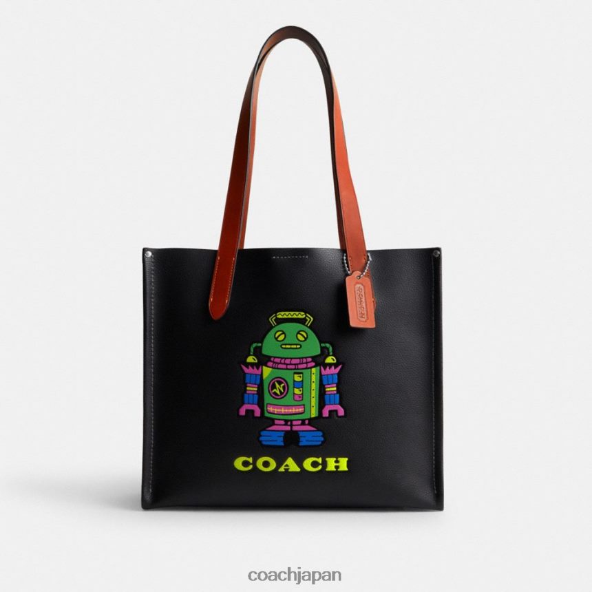 Coach 男性 コズミック コーチ リレー トート 34 ロボット付き 黒マルチ。 TZL402632