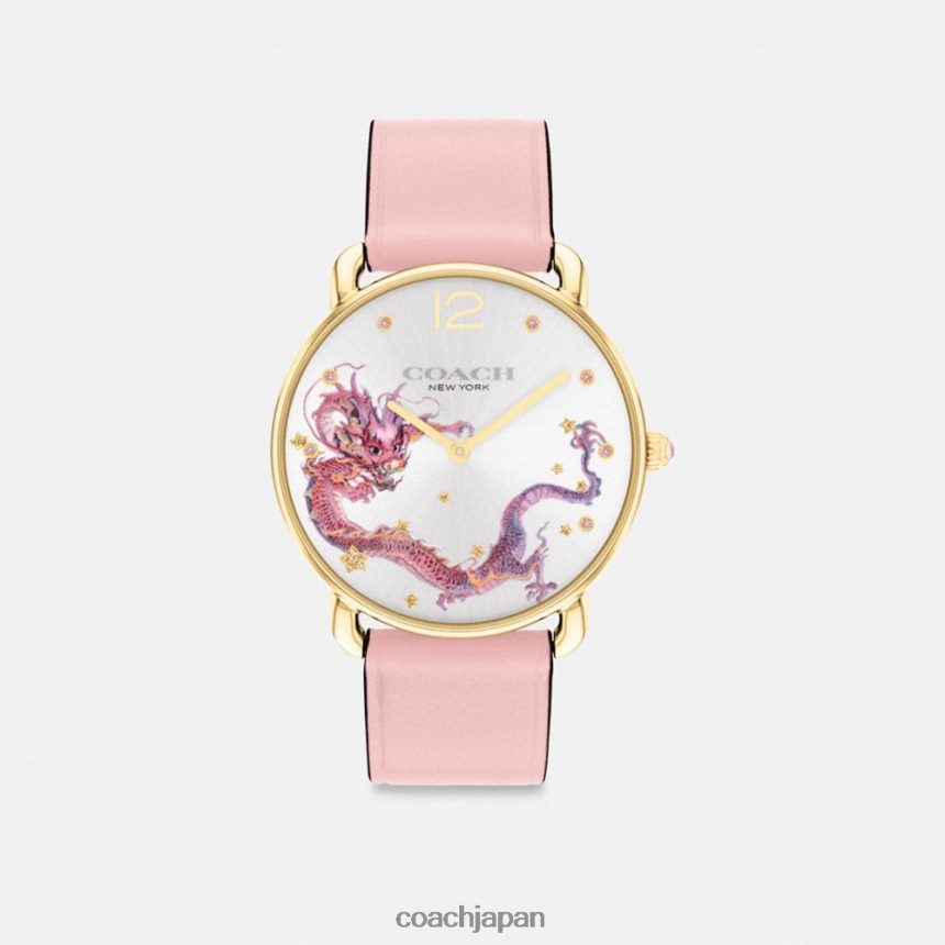 Coach 女性 ドラゴンモチーフのエリオットウォッチ、36mm 赤面 TZL402542