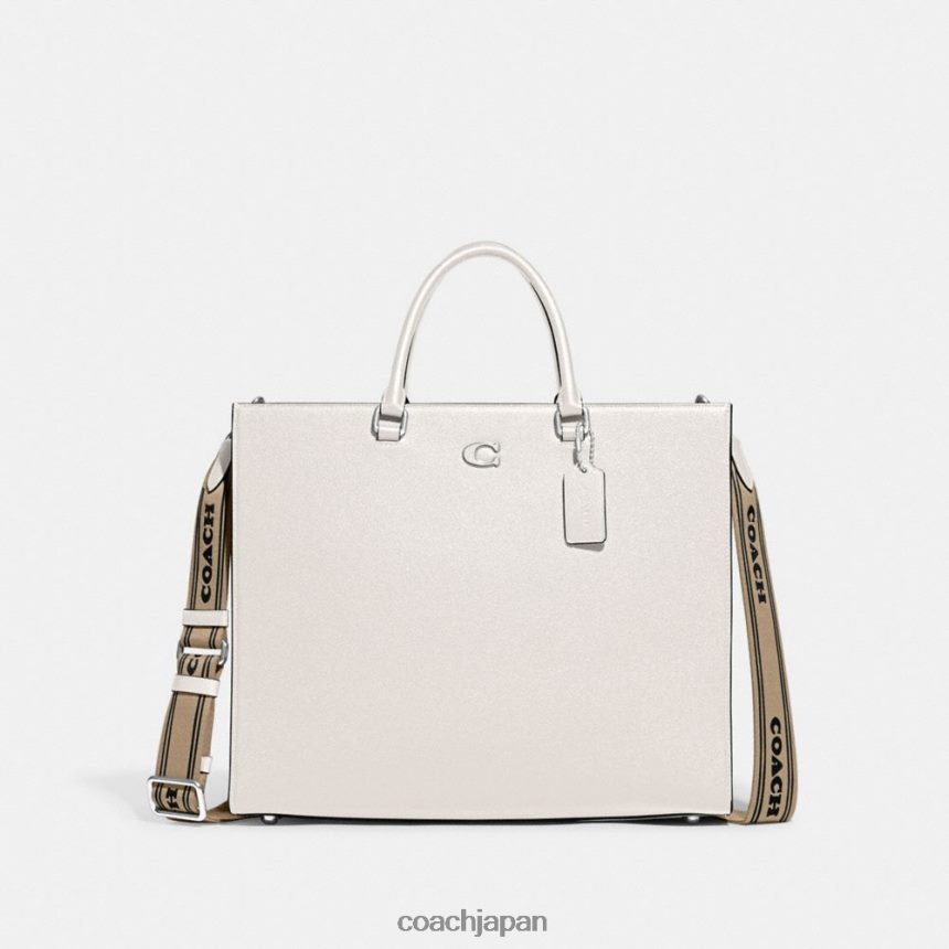 Coach 男性 トート 40、内側にシグネチャー キャンバスが付いています チョーク TZL402641