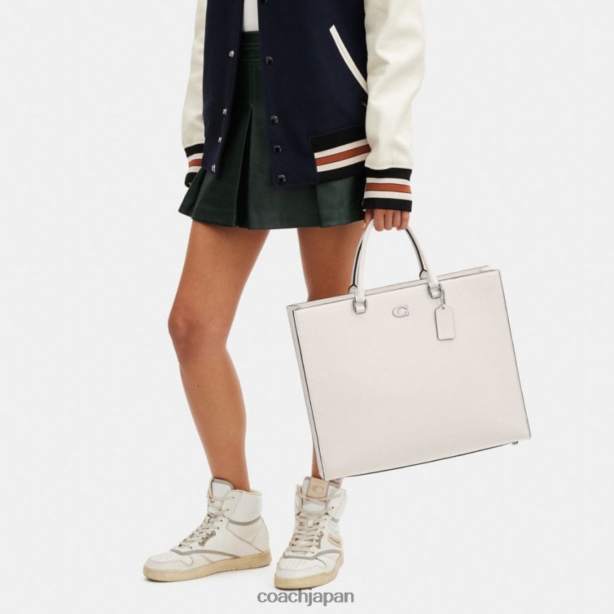 Coach 男性 トート 40、内側にシグネチャー キャンバスが付いています チョーク TZL402641