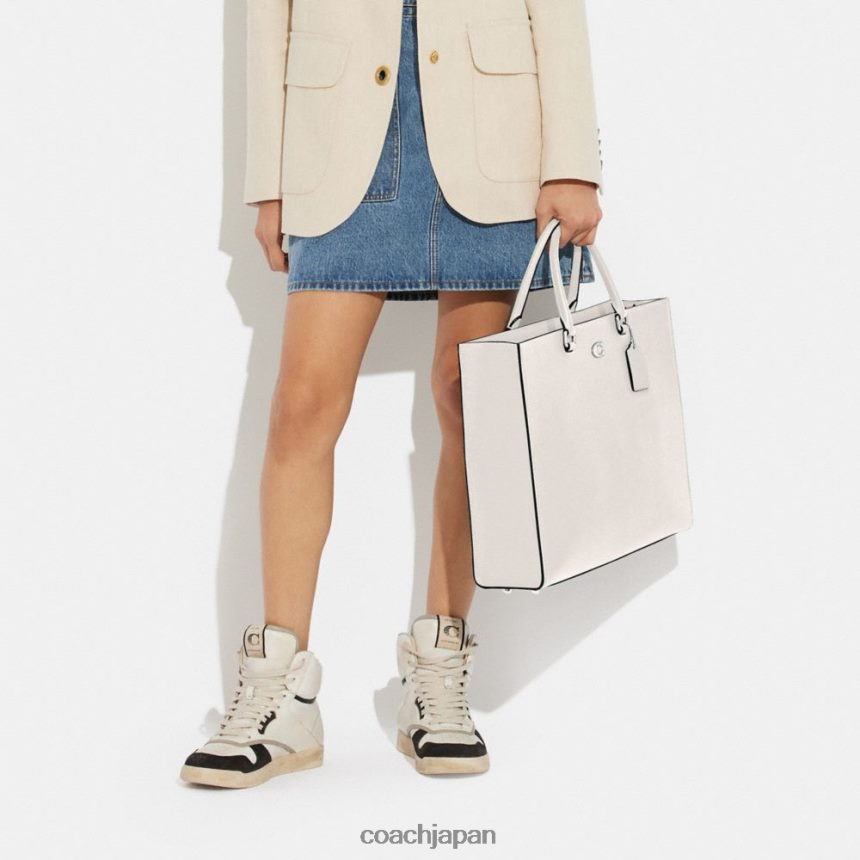 Coach 男性 トート 40、内側にシグネチャー キャンバスが付いています チョーク TZL402641
