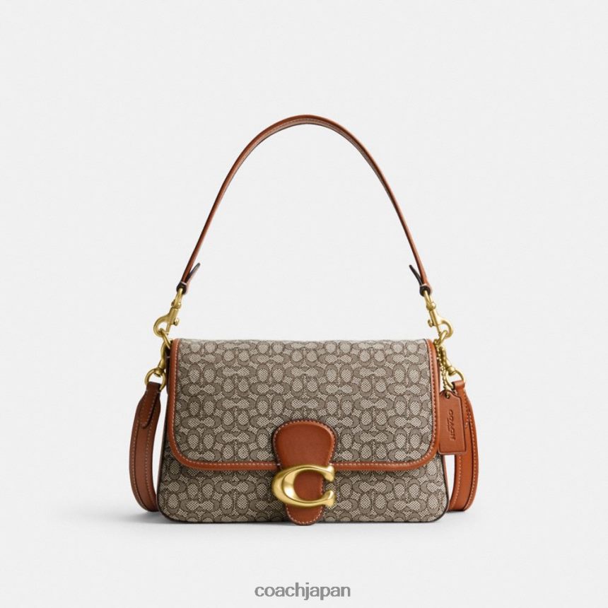 Coach 女性 マイクロシグネチャージャカードのソフトタビーショルダーバッグ B4/ココアバーニッシュAMB TZL402140