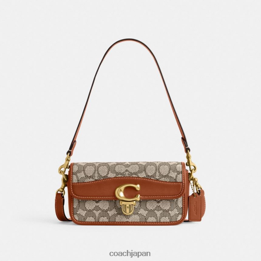 Coach 女性 シグネチャーテキスタイルジャカード製スタジオバゲットバッグ B4/ココアバーニッシュAMB TZL402194