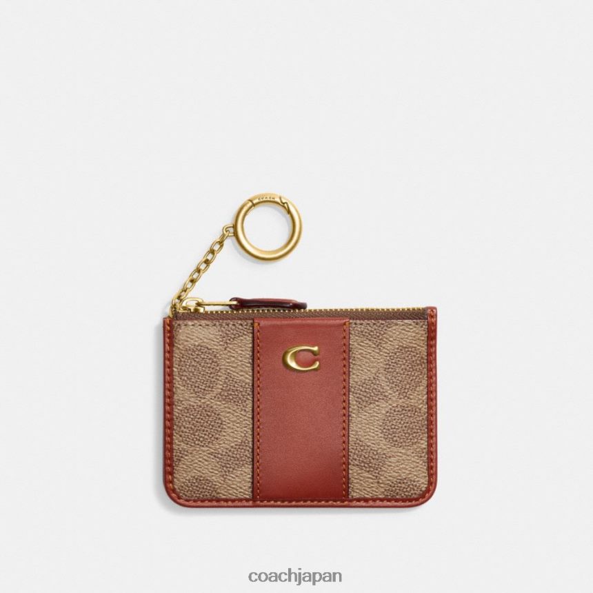 Coach 女性 シグネチャーキャンバスのミニスキニーIDケース b4/黄褐色錆び TZL402337