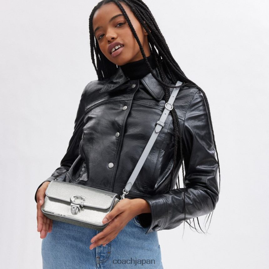 Coach 女性 スパンコール付きスタジオ バゲット バッグ 左/シルバー TZL402184