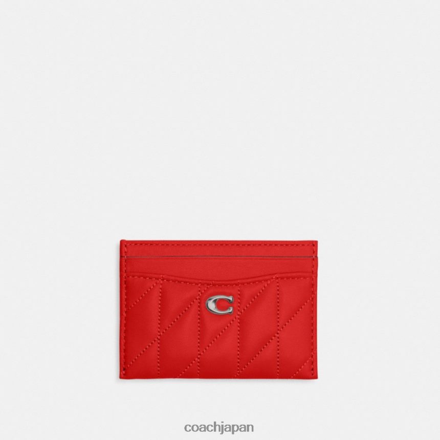 Coach 女性 枕キルティング付きカードケース 左/スポーツレッド TZL402367