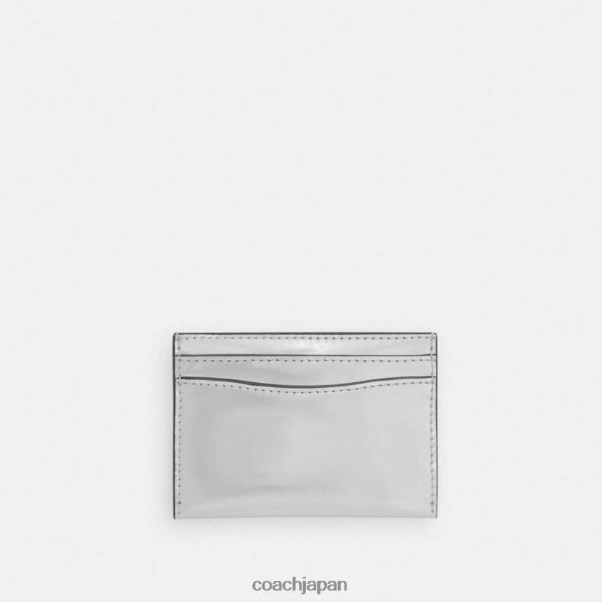 Coach 女性 シルバーメタリックのエッセンシャルカードケース 左/シルバー TZL402378