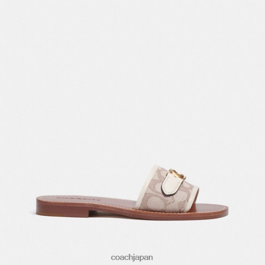 Coach 女性 イナ サンダル シグネチャー ジャカード 石/チョーク TZL402422