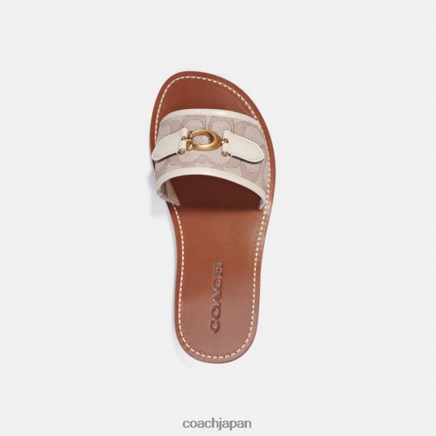 Coach 女性 イナ サンダル シグネチャー ジャカード 石/チョーク TZL402422