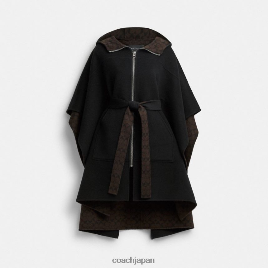 Coach 女性 ダブルフェイスケープ 黒 TZL402451