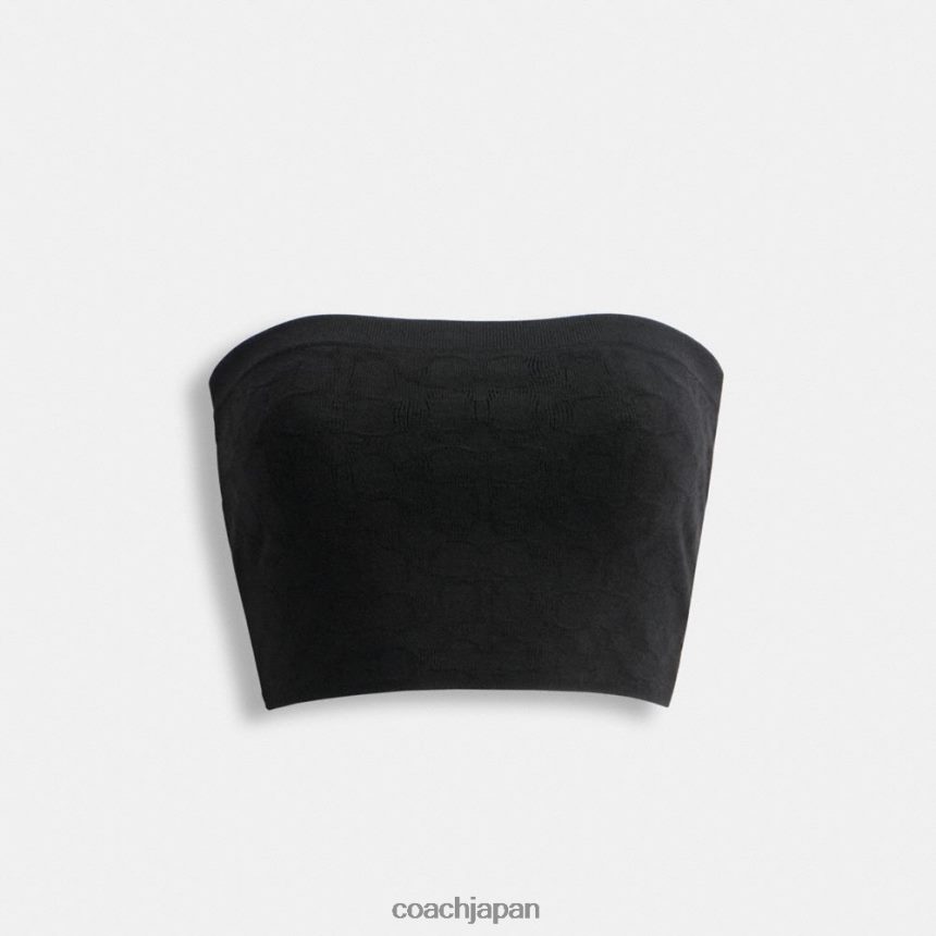 Coach 女性 シグネチャーニットバンドゥトップ 黒 TZL402491