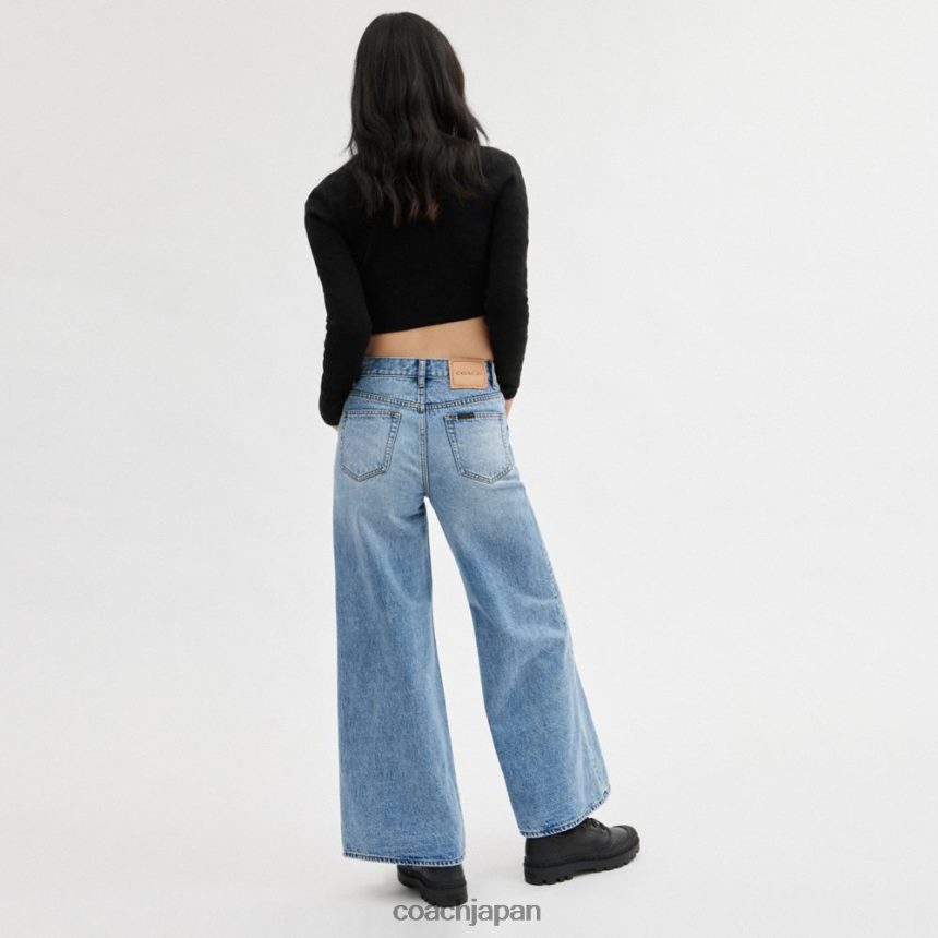 Coach 女性 織機パンツ ライトブルー TZL402503