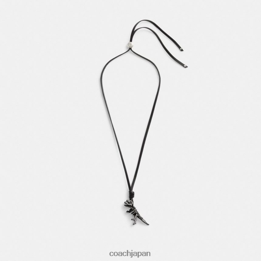 Coach 女性 スケルタル レキシー レザー ネックレス 黒 TZL402535