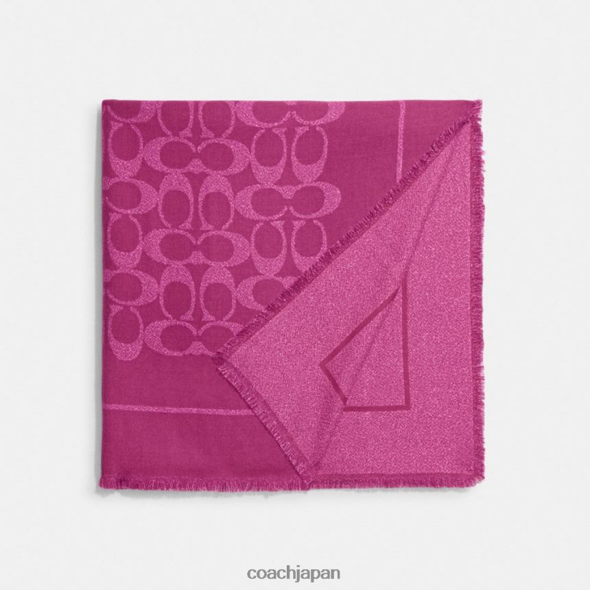 Coach 女性 シグネチャーショール ディーププラム TZL402551