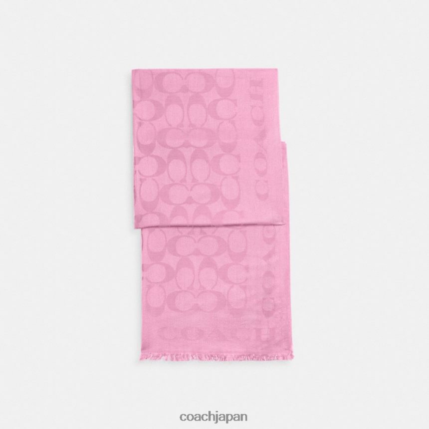 Coach 女性 シグネチャーストール パテントピンク TZL402591