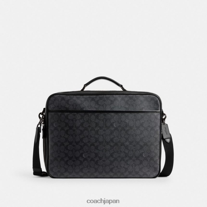 Coach 男性 ゴッサム コンバーチブル ブリーフ（シグネチャー キャンバス） 木炭 TZL402617