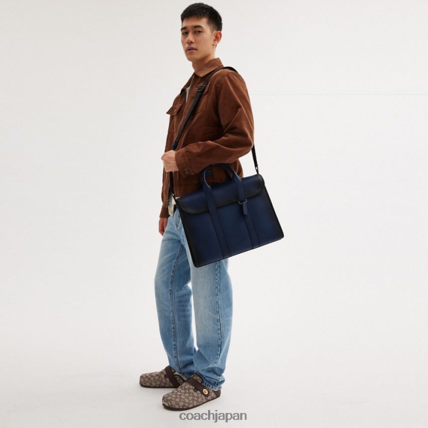 Coach 男性 ゴッサムのポートフォリオ 藍色 TZL402620