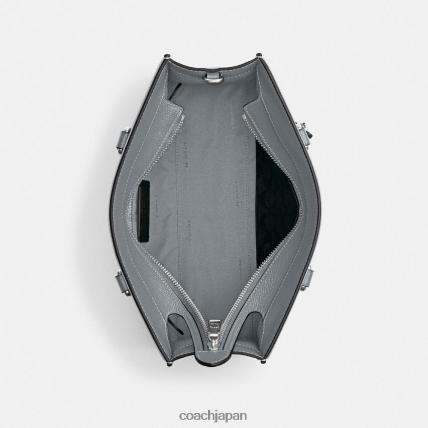 Coach 男性 シグネチャーキャンバス付きトートバッグ グレーブルー TZL402634