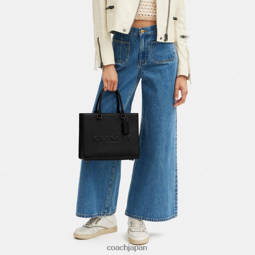 Coach 男性 シグネチャーキャンバス付きトートバッグ 黒 TZL402637