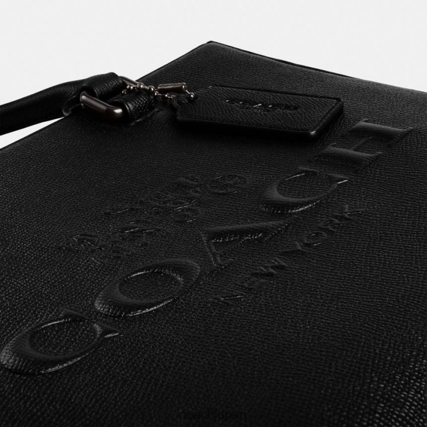 Coach 男性 シグネチャーキャンバス付きトートバッグ 黒 TZL402637