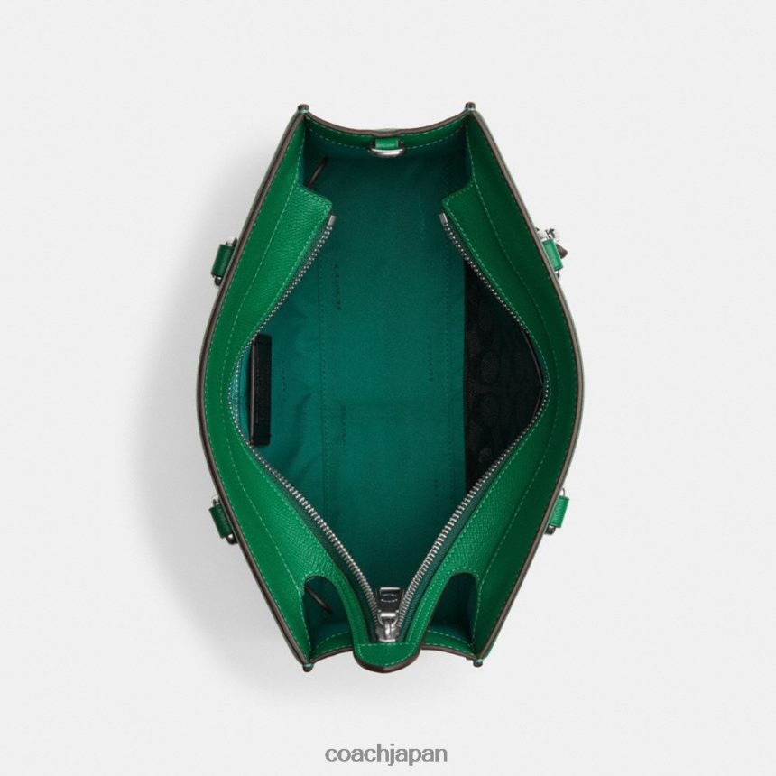 Coach 男性 シグネチャーキャンバス付きトートバッグ 緑 TZL402643