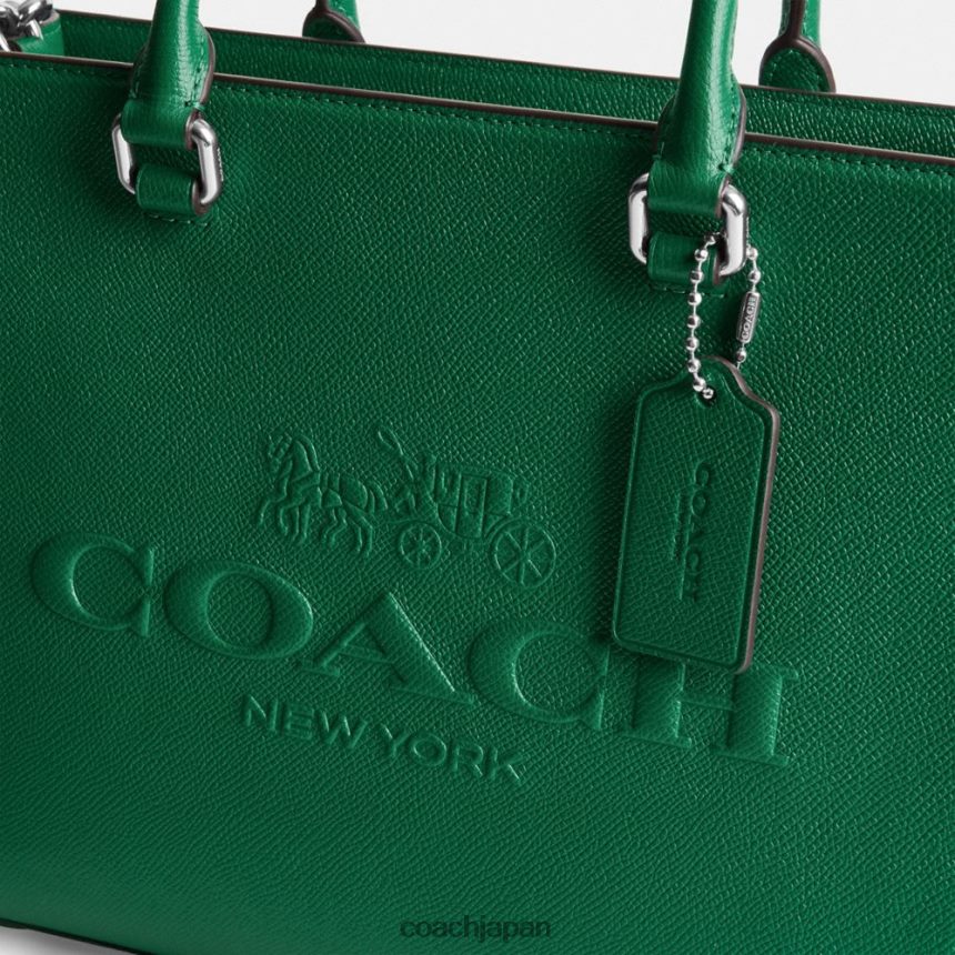Coach 男性 シグネチャーキャンバス付きトートバッグ 緑 TZL402643