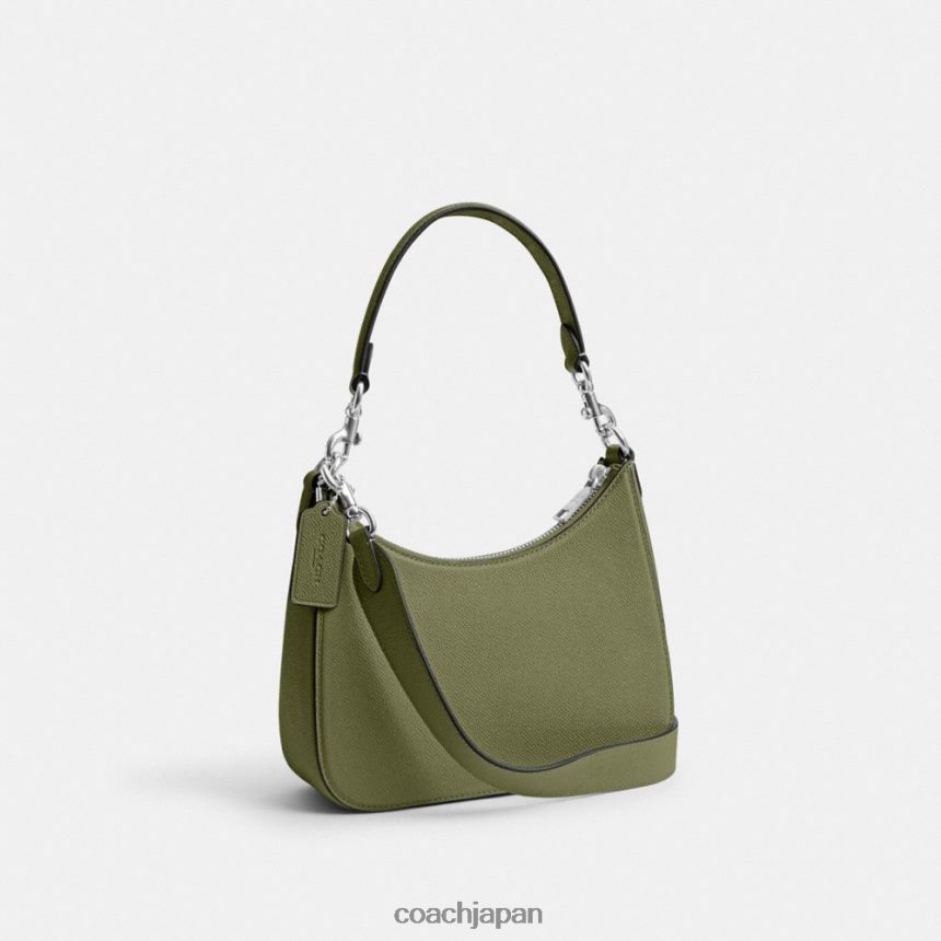 Coach 男性 シグネチャーキャンバス付きホーボークロスボディ モス TZL402646