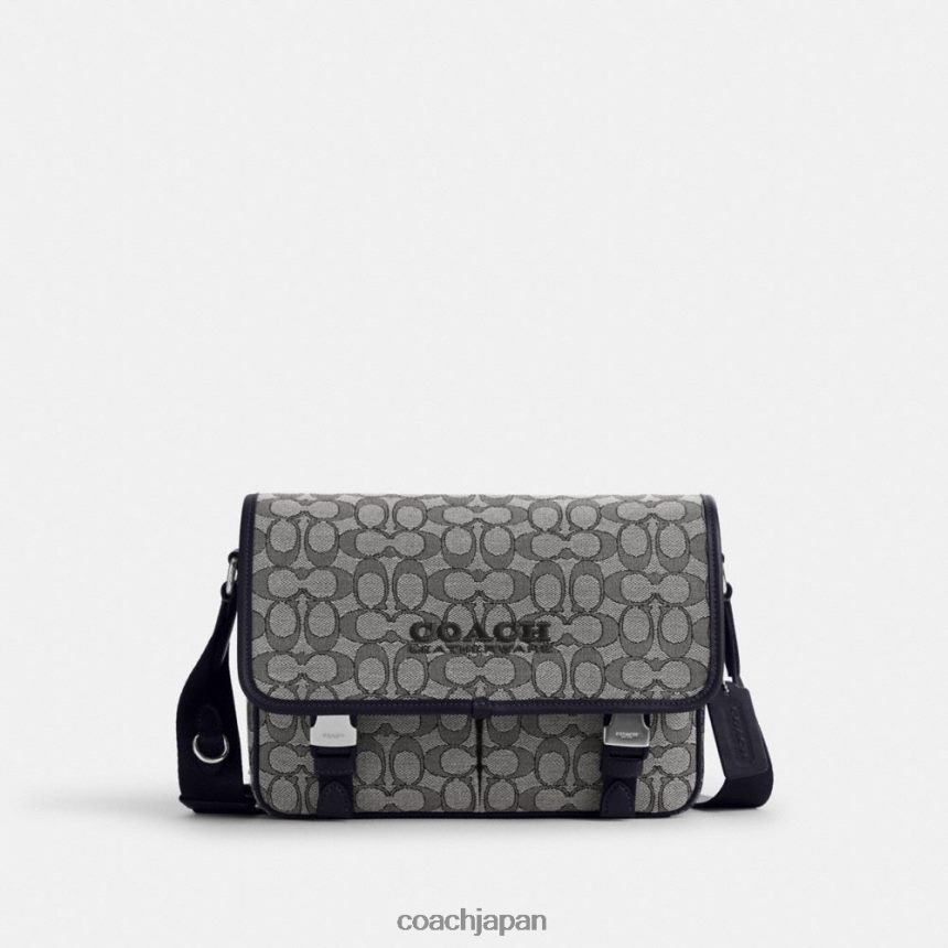 Coach 男性 シグネチャージャカードのリーグメッセンジャーバッグ ミッドナイトネイビー TZL402664