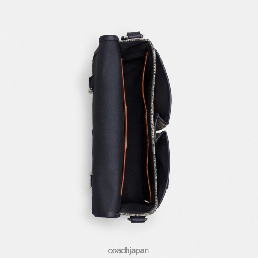 Coach 男性 シグネチャージャカードのリーグメッセンジャーバッグ ミッドナイトネイビー TZL402664