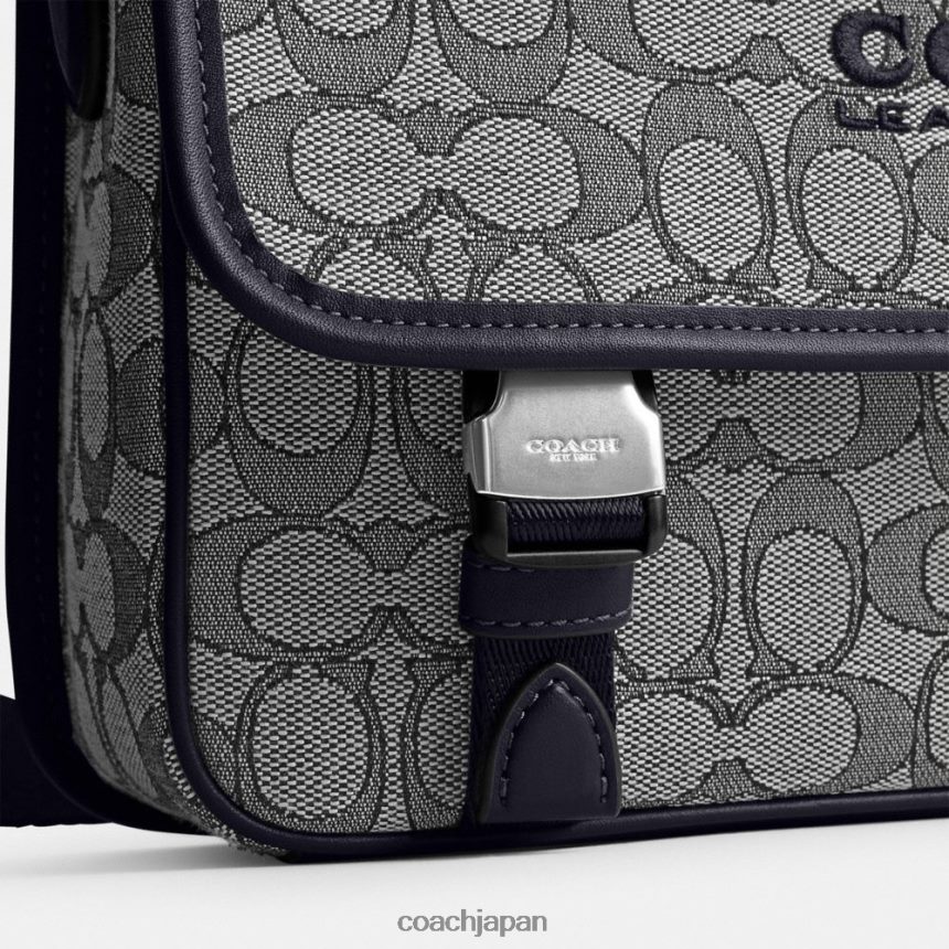 Coach 男性 シグネチャージャカードのリーグメッセンジャーバッグ ミッドナイトネイビー TZL402664