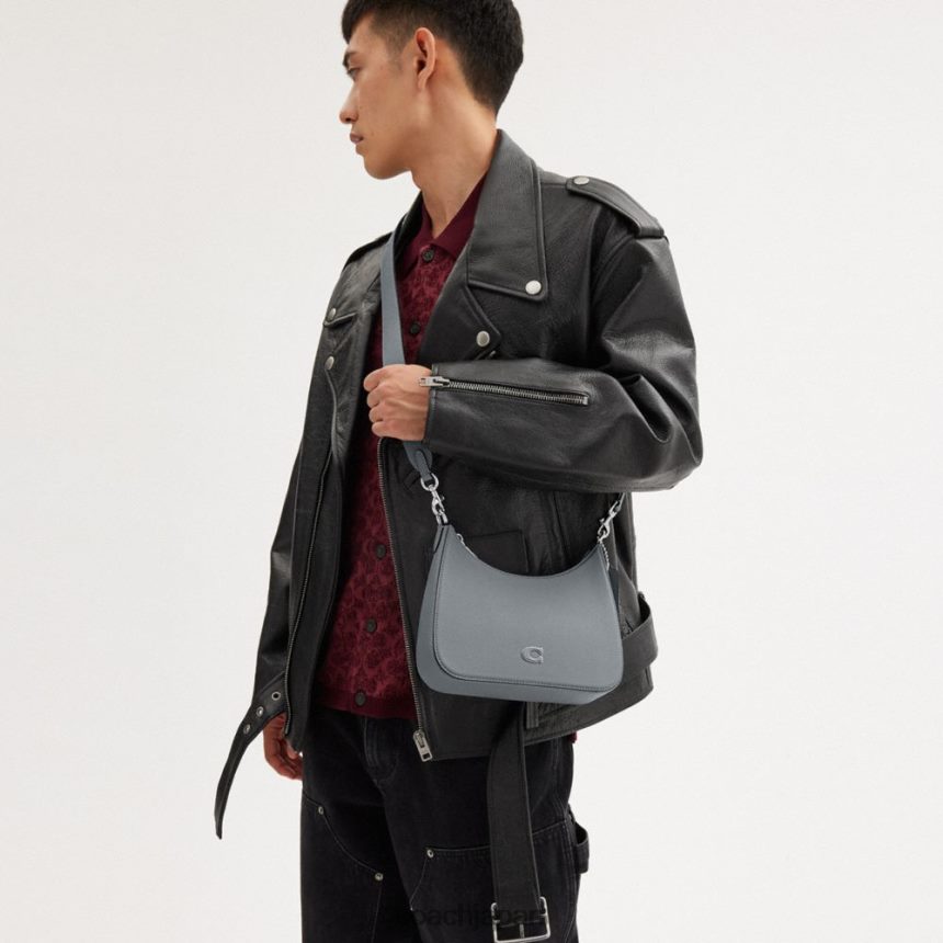 Coach 男性 シグネチャーキャンバス付きホーボークロスボディ グレーブルー TZL402666