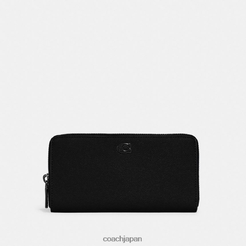 Coach 男性 シグネチャーキャンバスの内側を備えたアコーディオンウォレット 黒 TZL402697