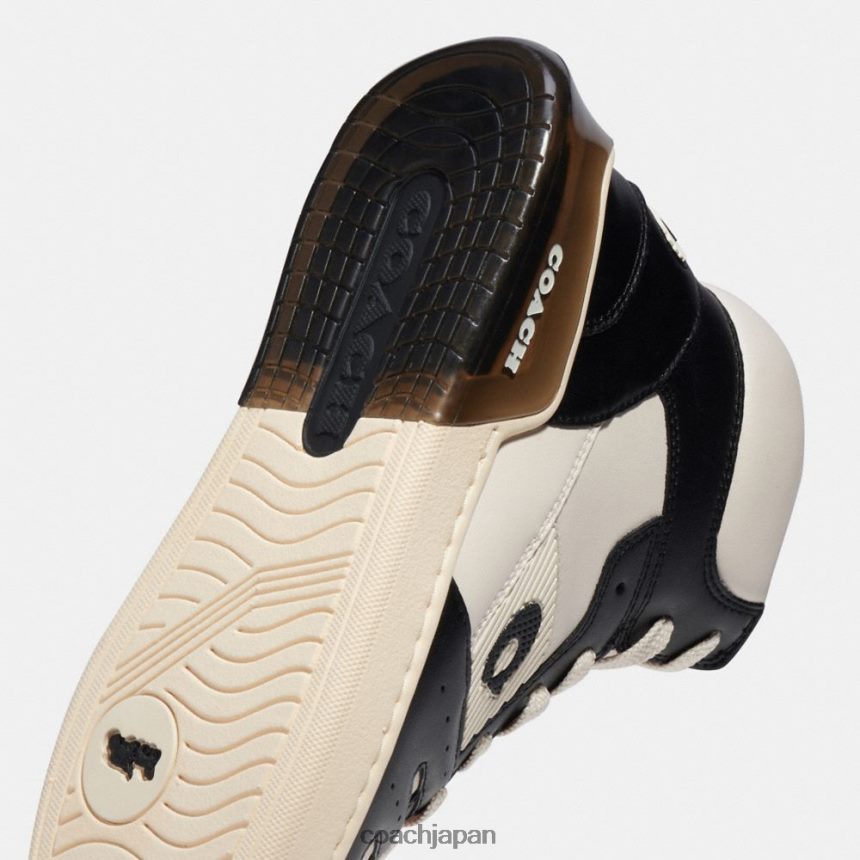 Coach 男性 シティソール ハイトップ スニーカー チョーク/ブラック TZL402748