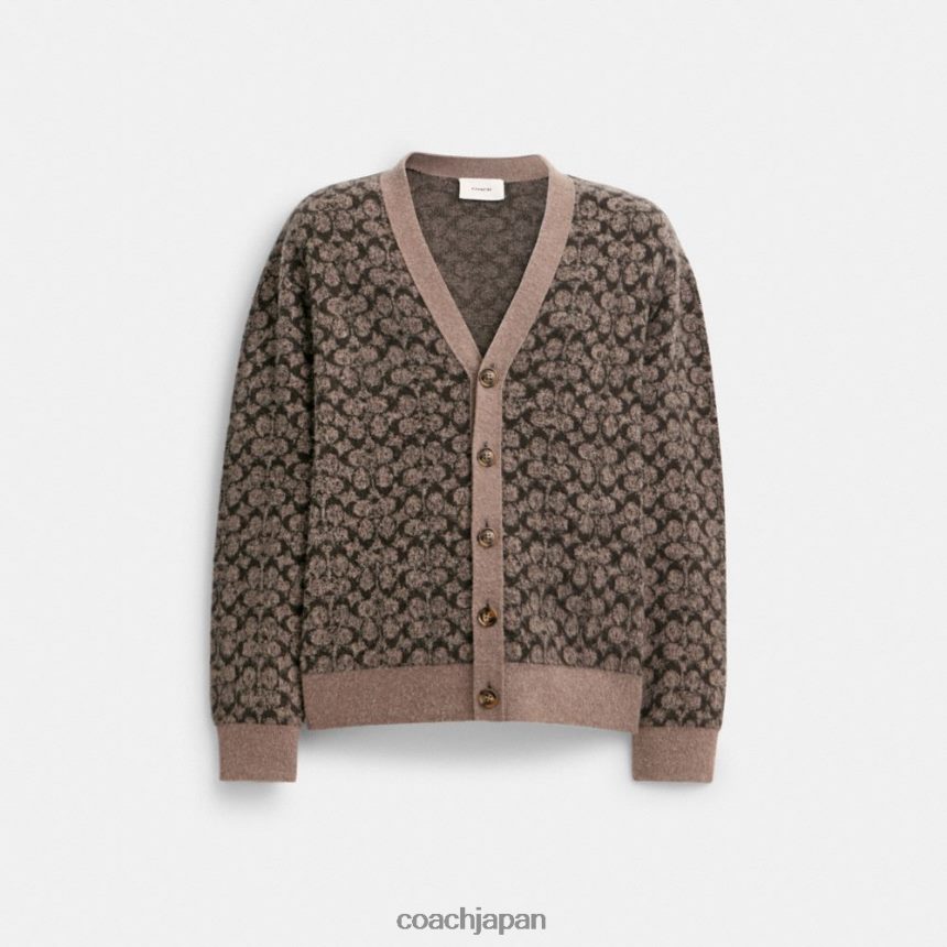 Coach 男性 シグネチャーカーディガン グレーマルチ。 TZL402772